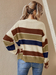 Strickpullover Damen Oversized Gestreift