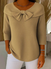 Strickpullover Damen mit Schleife