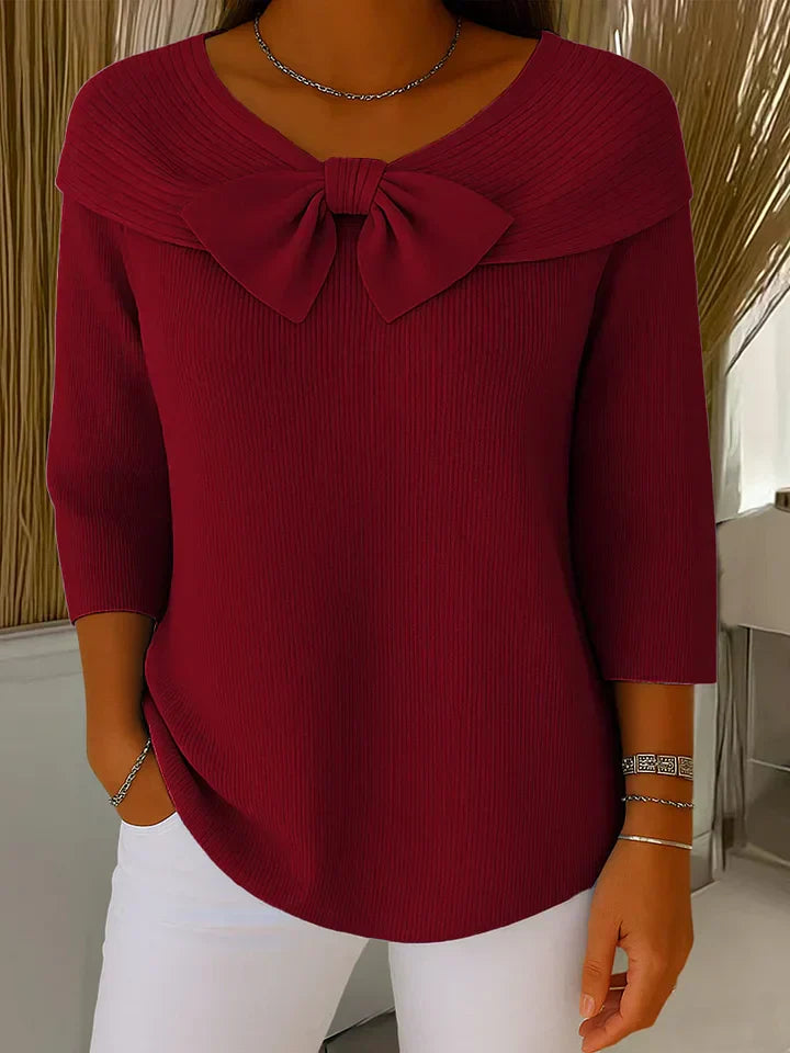 Strickpullover Damen mit Schleife