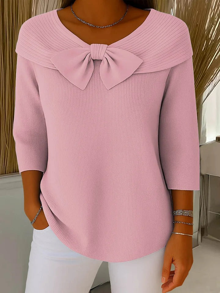 Strickpullover Damen mit Schleife