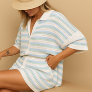 Gestreiftes zweiteiliges Sommerset für Damen
