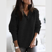 Strukturierter Strickpullover mit Stehkragen