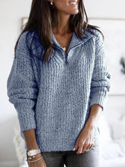 Strukturierter Strickpullover mit Stehkragen