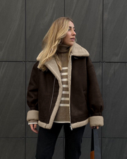 Aurora Wildleder Kunstleder Jacke