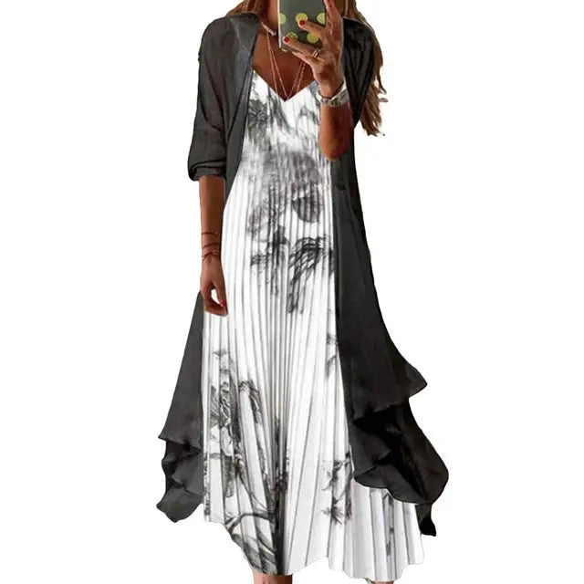 Schwarz-weißes maxikleid - Lena