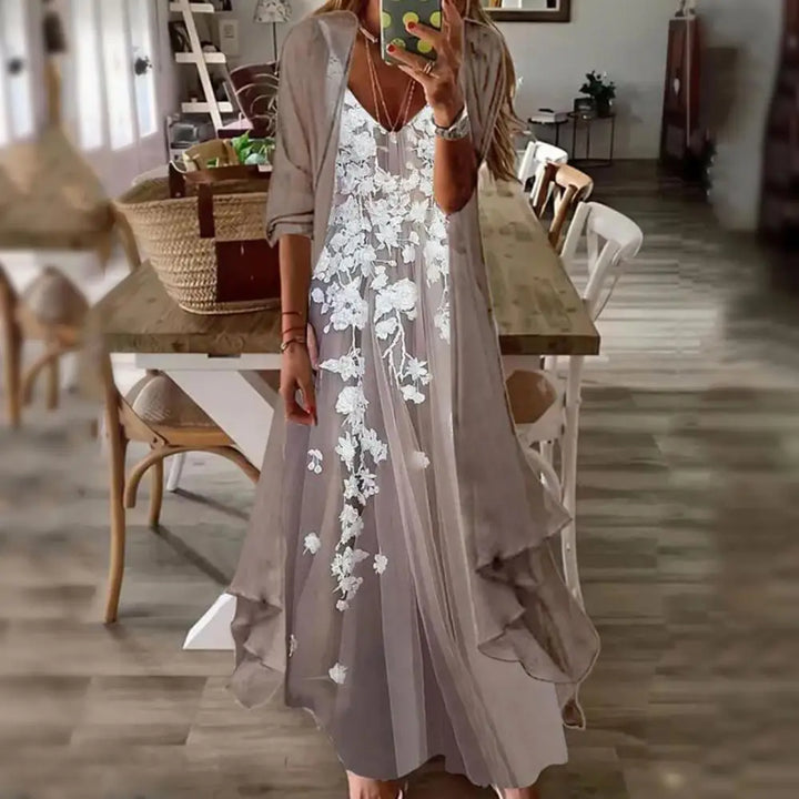 Schwarz-weißes maxikleid - Lena