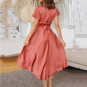 Sophia - orange satin maxi