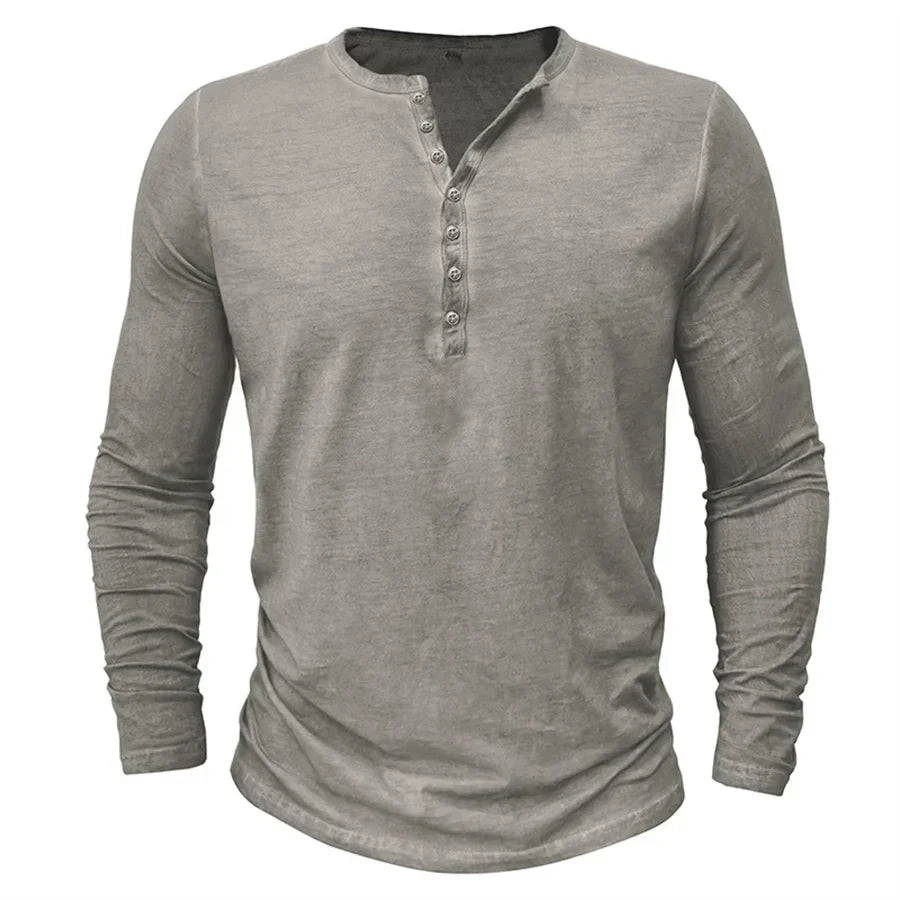 Sweatshirt Herren Henley | Knopfleiste & Langarm-Komfort