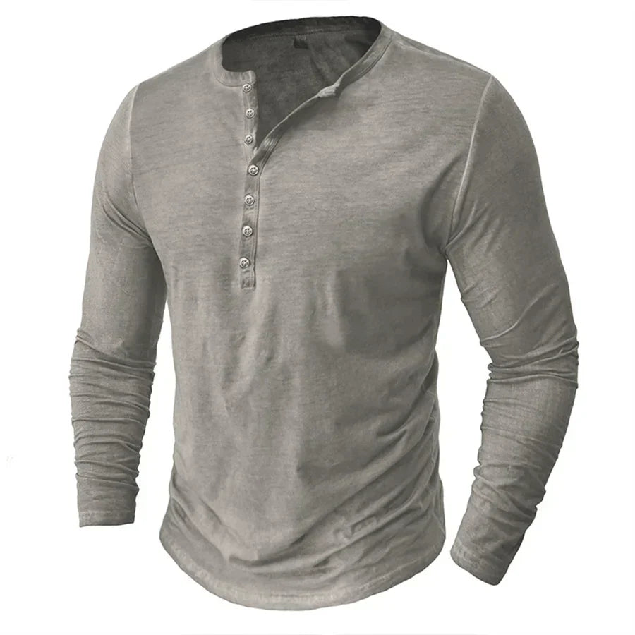 Sweatshirt Herren Henley | Knopfleiste & Langarm-Komfort