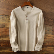 Sweatshirt Herren | Henley-Knopfleiste & Lässiger Langarm-Komfort