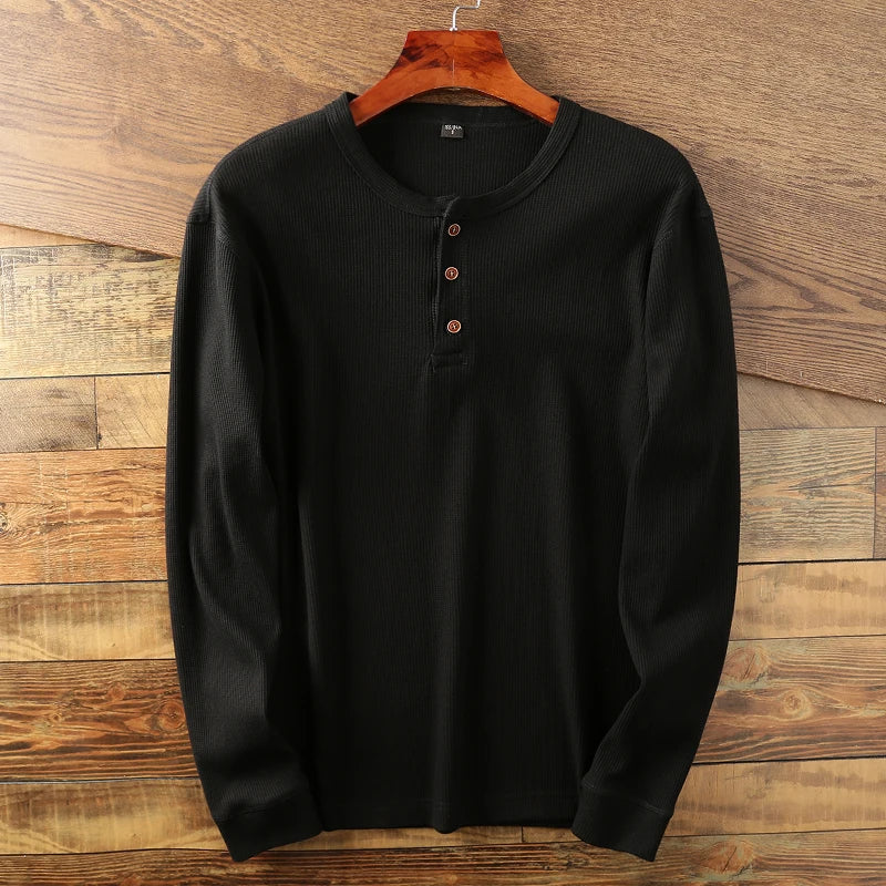Sweatshirt Herren | Henley-Knopfleiste & Lässiger Langarm-Komfort