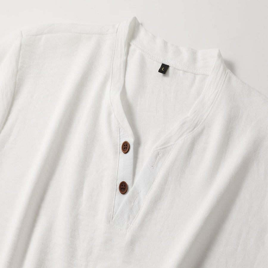 T-Shirt Herren V-Ausschnitt | Henley-Knopfleiste & Souveräner Look
