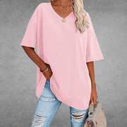T-Shirt Kurzarm V-Ausschnitt Damen | Lockerer Schnitt & Luftiger Komfort