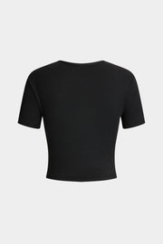 Braelyn | Schwarz Kurzärmelig Cropped T-Shirt mit "Don't Be Jealous"-Print