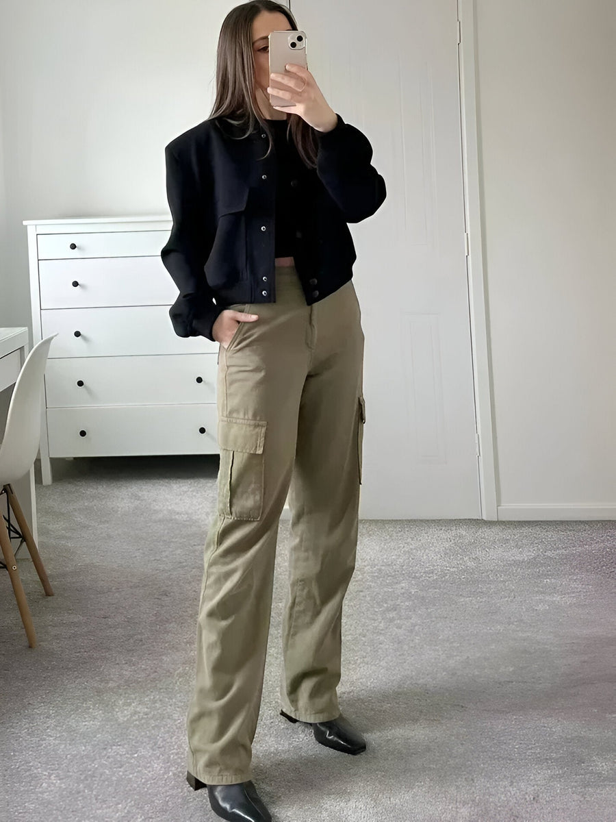 Stilvolle Tweedjacke Für Damen Mit Taschen | Kurz
