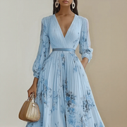 Lena | Damen Maxikleid elegant modern plissiert