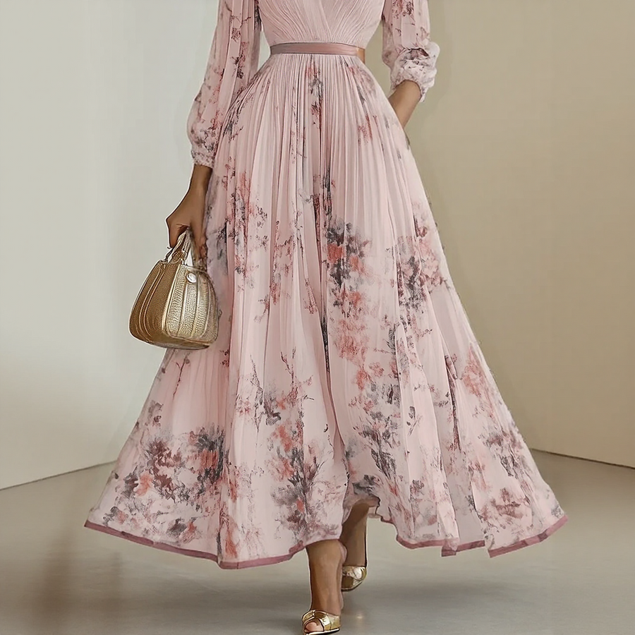 Lena | Damen Maxikleid elegant modern plissiert