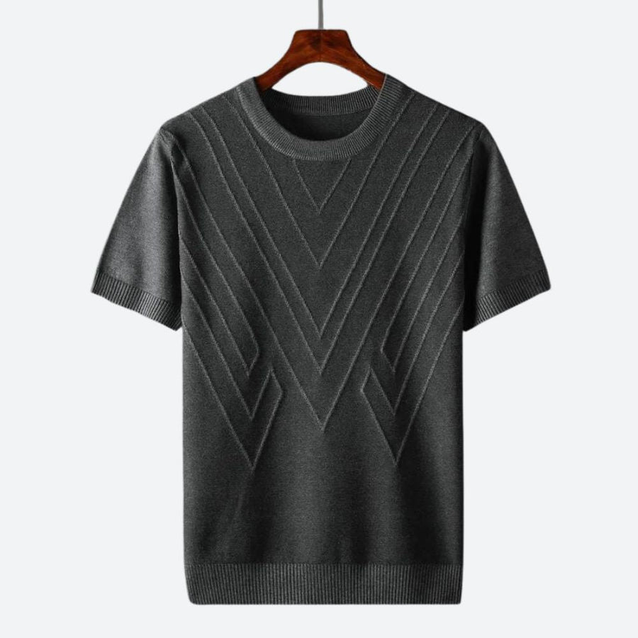Texturierter Strick T-Shirt Herren | Struktur-Design & Atmungsaktiver Komfort