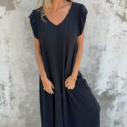 Damenkleid aus Chiffon mit Leopardenmuster und fließendem Schnitt