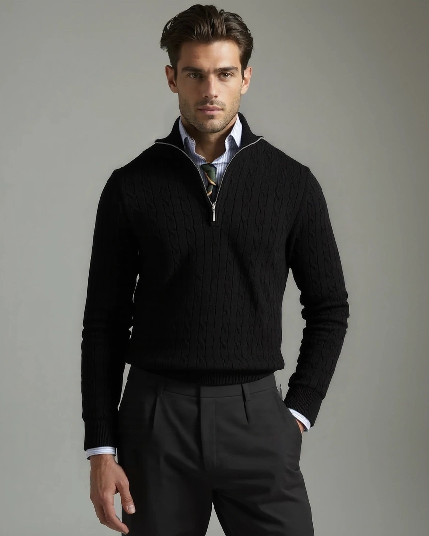 JAN™ | ZIP-PULLOVER MIT MUSTER