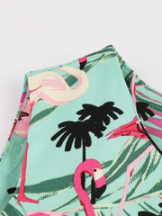 Retro-Kleid mit Flamingodruck