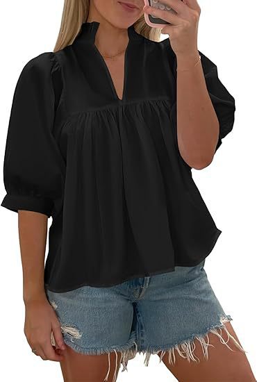 Top Damen | Elegant mit Rüschen & Lässigem Schnitt