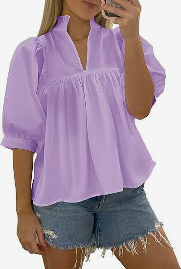 Top Damen | Elegant mit Rüschen & Lässigem Schnitt