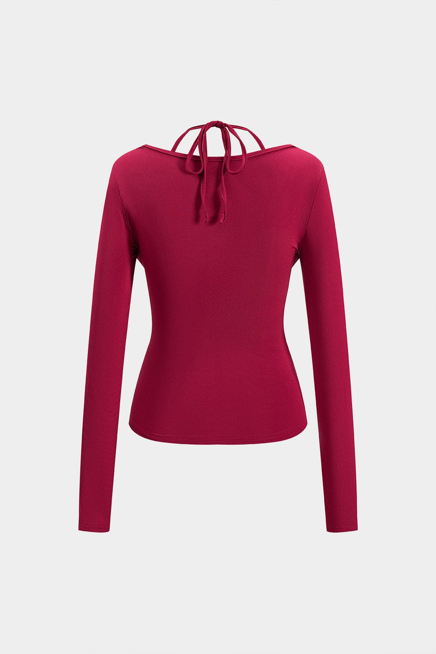 Dakota | Verführerisches Langarm-Top mit drapiertem Ausschnitt und integriertem Neckholder-Bralette