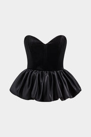 Jennifer | Corsagen-Top mit Herz-Ausschnitt und voluminösem Satin-Peplum