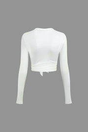 Edith | Stylisches Front-Tie-Shirt mit trendigem Schriftzug und engem Schnitt