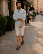 Camicia tradizionale da uomo | Camicia da uomo con collo alla coreana