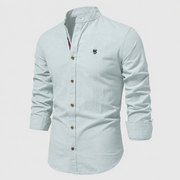 Camicia tradizionale da uomo | Camicia da uomo con collo alla coreana