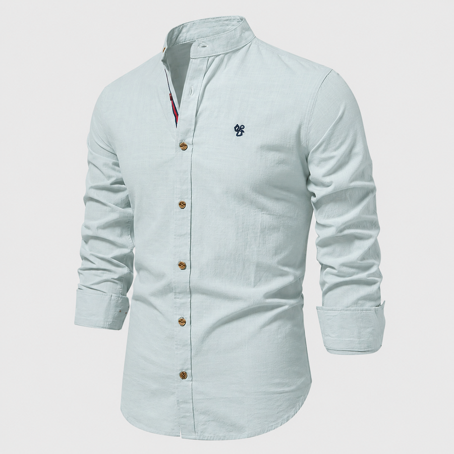 Camicia tradizionale da uomo | Camicia da uomo con collo alla coreana