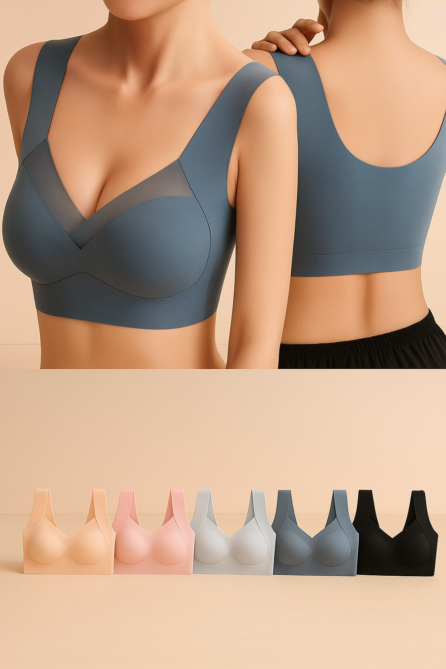 Reggiseno senza spalline senza ferretto | Reggiseno senza cuciture da donna per tutti i giorni