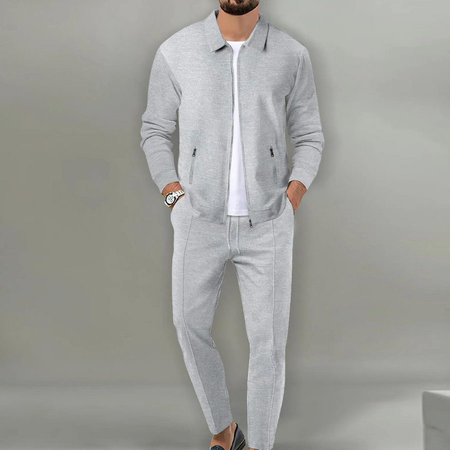 Trainingsanzug Herren | Freizeitanzug Herren | Reißverschluss-Jacke & Kordelzug für klaren Look