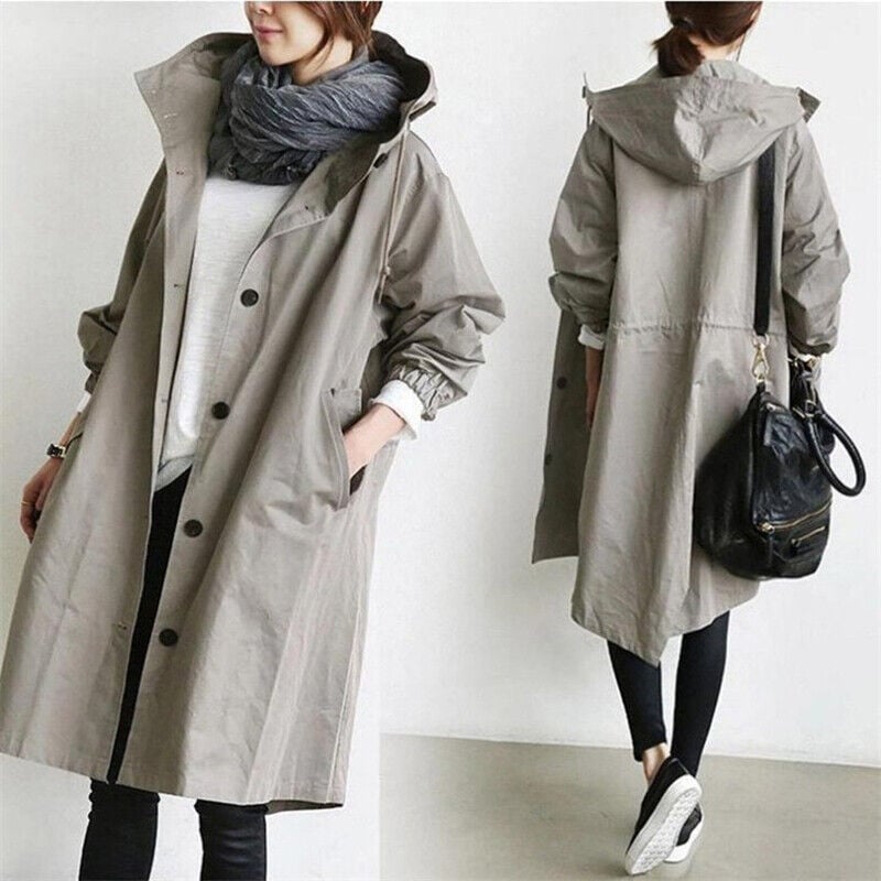 Damen Trenchcoat mit Kapuze | Übergangsjacke für jeden Tag