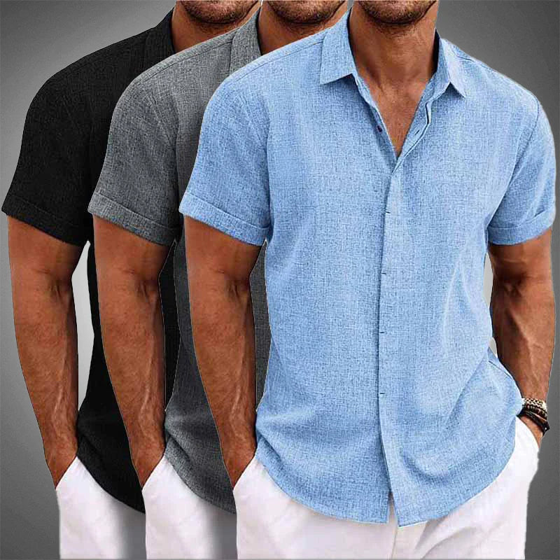 Camicia di lino tropicale | Camicie da uomo a maniche corte