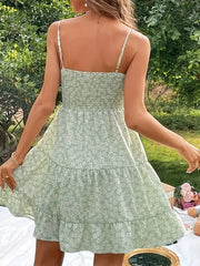 Tuija- Sommerkleid mit Spaghettiträgern und Blumenmuster