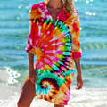 Orangefarbener Batikstoff