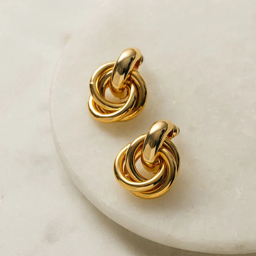 Aussage ineinandergreifende Ohrringe | Gold