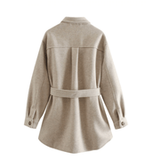 Übergangsjacke Damen | Kurzmantel Damen | Bindegürtel für stilvolle Wärme