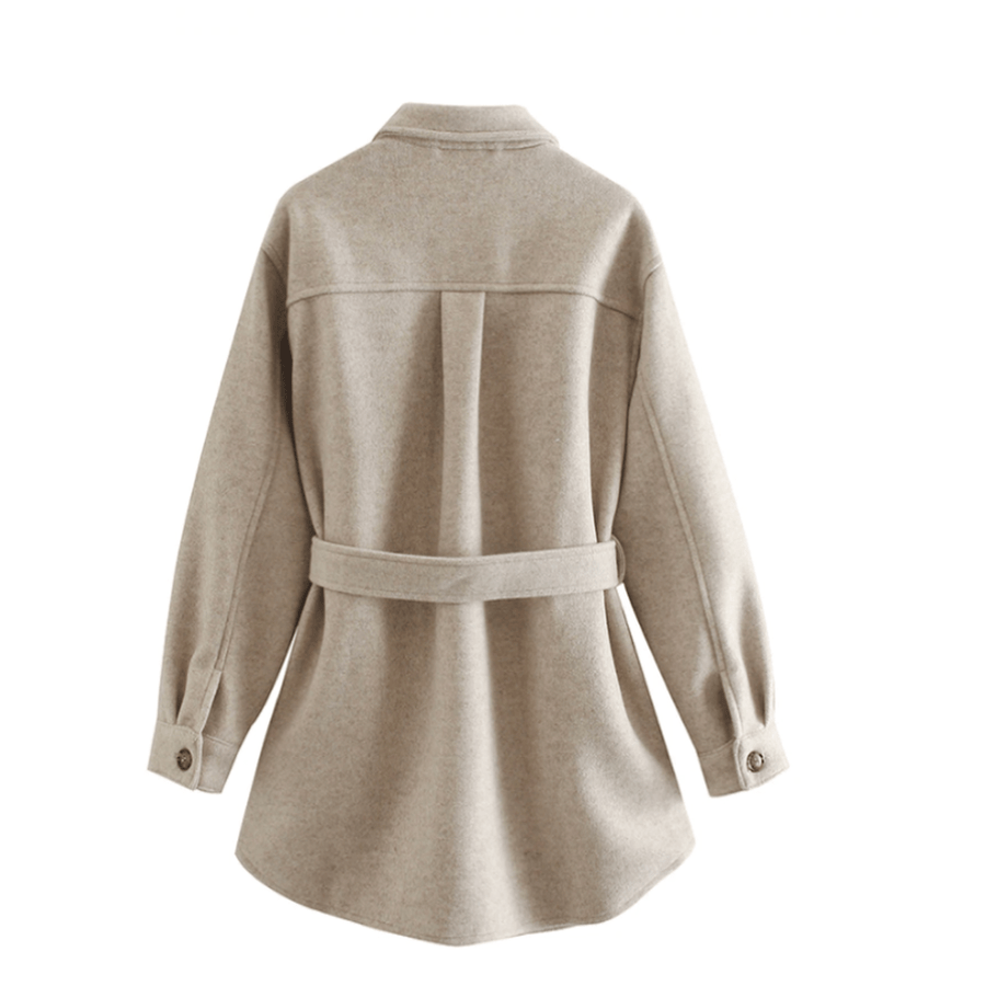 Übergangsjacke Damen | Kurzmantel Damen | Bindegürtel für stilvolle Wärme