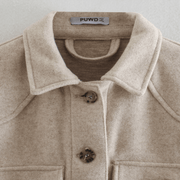 Übergangsjacke Damen | Kurzmantel Damen | Bindegürtel für stilvolle Wärme