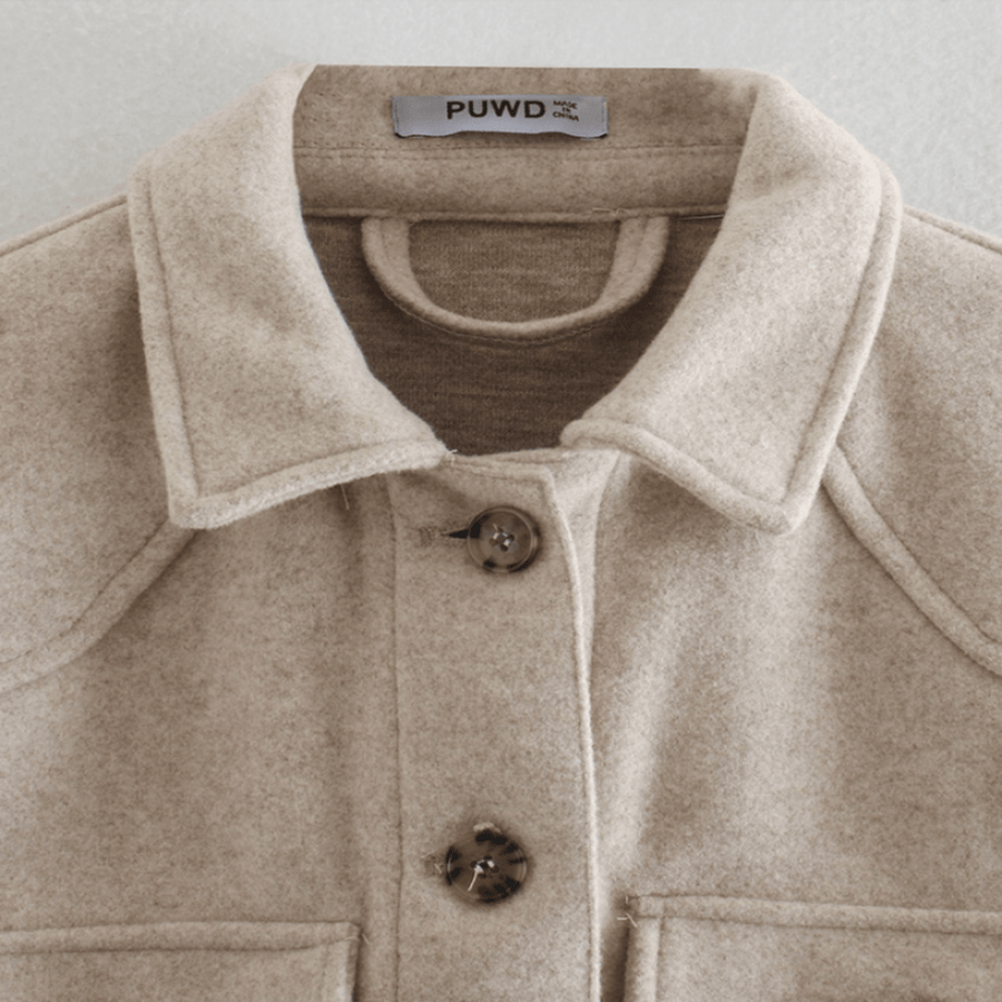 Übergangsjacke Damen | Kurzmantel Damen | Bindegürtel für stilvolle Wärme