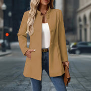Übergangsjacke Damen – Kurzmantel mit Stehkragen & Knöpfen
