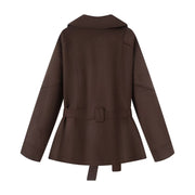 Übergangsjacke Damen | Kurzmantel Damen | Taillengürtel für elegante Silhouette