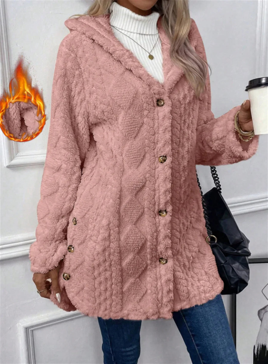Übergangsjacke Damen | Mantel Damen | Knopfleiste & Wärmender Tragekomfort