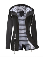 Übergangsjacke Damen | Regenjacke Damen | Kapuze & versetzter Zipper für flexiblen Schutz