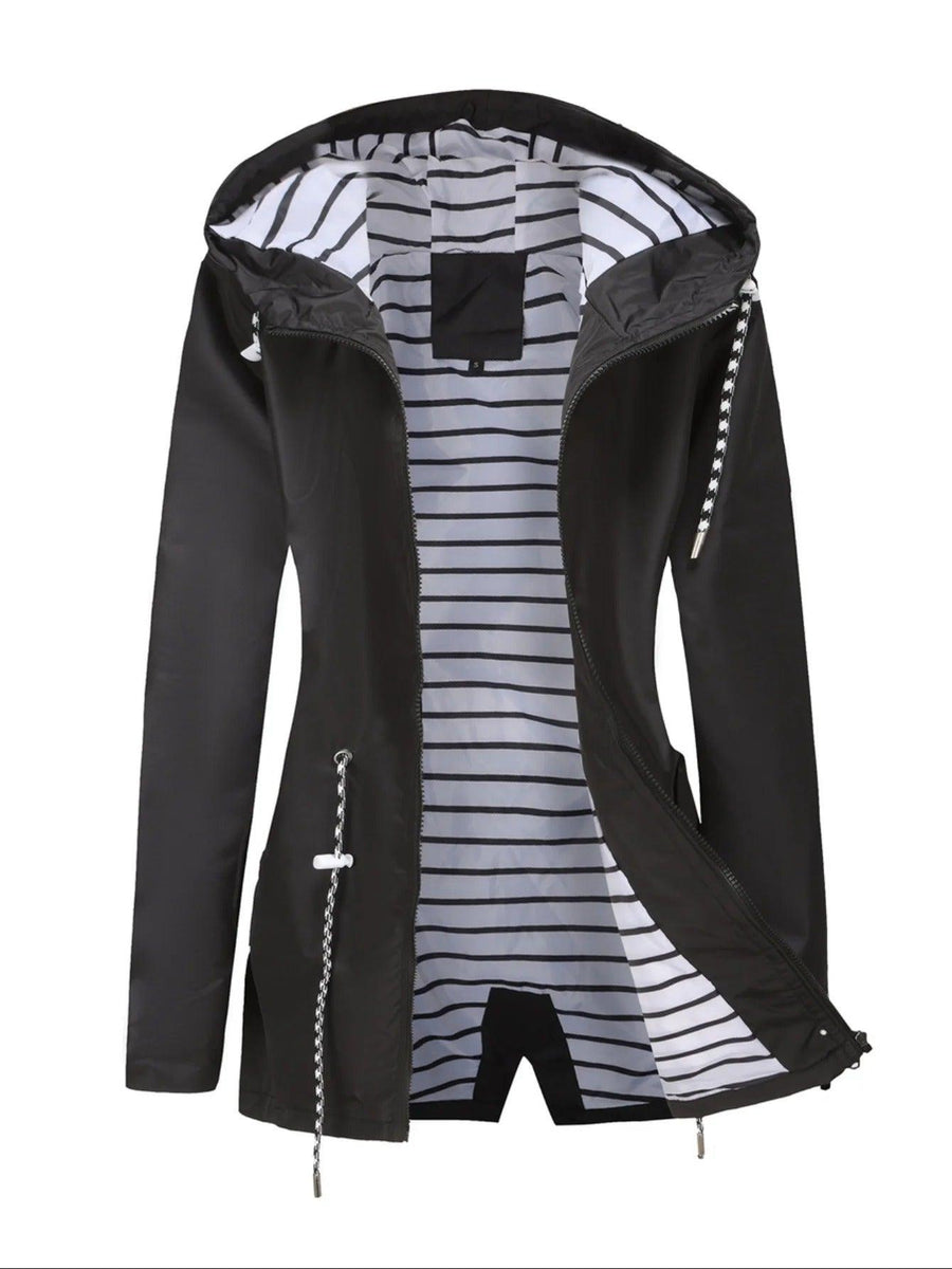 Übergangsjacke Damen | Regenjacke Damen | Kapuze & versetzter Zipper für flexiblen Schutz