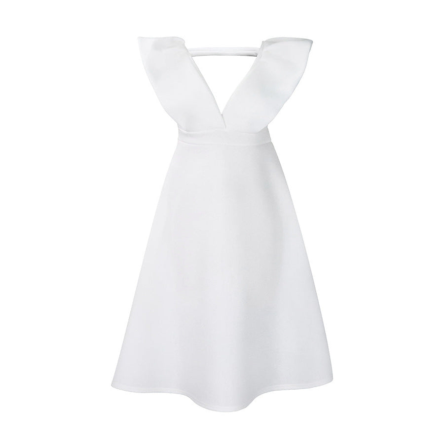 Umay- Damen A-Linien Kleid mit elegantem V-Ausschnitt